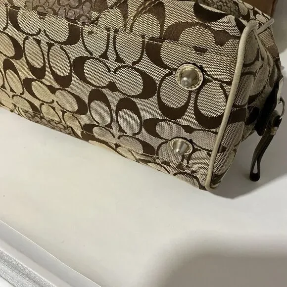 Coach Soho F12317 Signature Patchwork Satchel Vintage Y2K Jacquard C Logo Gold - Picture 15 of 16